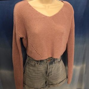 Lavender Crop Sweater